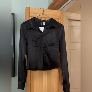 H&M Divided Black Satin Shirt